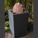 Fontaine pour la terrasse dans panier lave rouge-noir 10cm