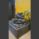 Fontaine d’intérieur set cascade gris-noire 5 pièces en bassin de granit carré