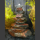 Cascade fontaine de jardin complet schiste noir-rouge 85cm