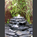 Cascade fontaine de jardin complet gris-noir 5 pièces