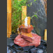 Cascade á fontaine de jardin grès rouge 3 pièces
