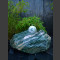 Pierre á Fontaine Rocher Laponie vert avec rotative boule en Laponie vert 12cm