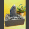 Fontaine d’intérieur set Bloc erratique gris-noire 35cm en bassin de granit carré