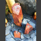 Fontaine Triolithes grès rouge 50cm3