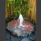 Fontaine de jardin moussant schiste avec lampe halogène1