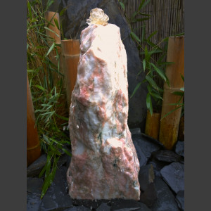 Compleetset fontein Monoliet wit-roze Marmer 60cm