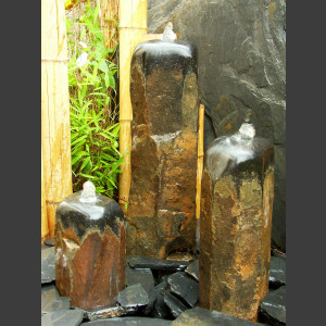 3er Gruppe Basaltsäulen Quellsteine poliert 50cm1
