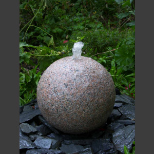 Kugelbrunnen roter Granit 30cm 1