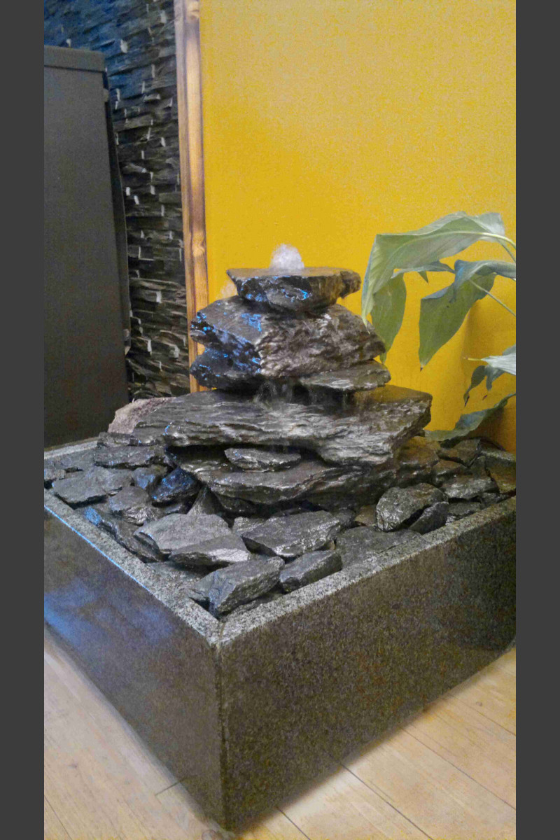 wat betreft schattig Gemengd Indoor Fontein Set Cascade grijs zwart leisteen 5 delige in vierkant  Granieten Bak - Monolithique