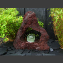 Bronsteen Compleetset Lava met doorbraak met roterende glas bal 15cm