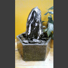 Indoor Fontein Set Marmer Monolith zwart-wit geslepen in hexagonaal Granieten Bak