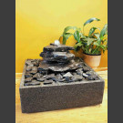Indoor Fontein Set Cascade grijs zwart leisteen 3 delige in vierkant Granieten Bak