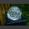 Compleetset Fontein Monoliet zwart leisteen met roterende glas bal 10cm