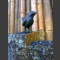 Bronzefigur zangvogel op Basalt Column